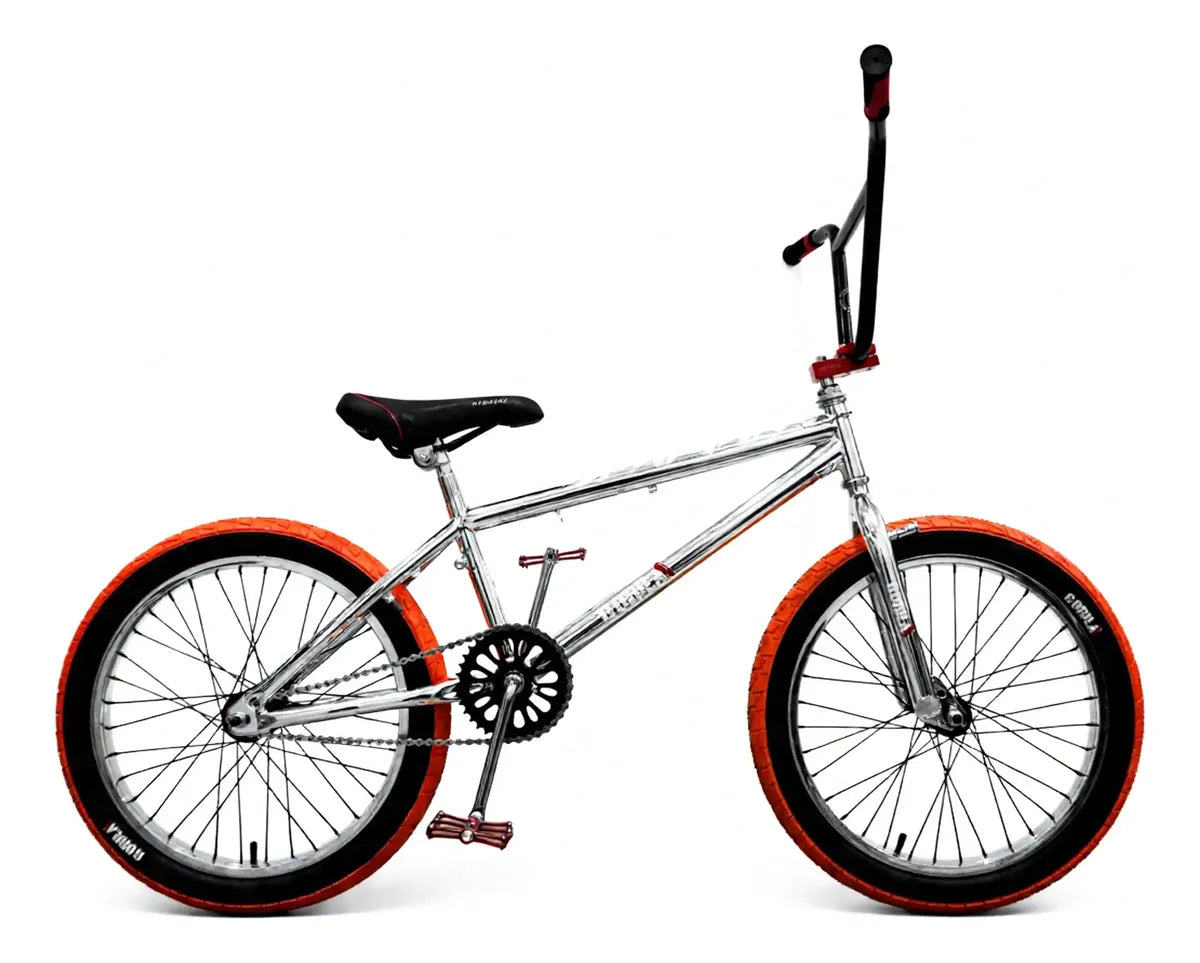 Bicicleta BMX Mybikemx 20 Para Acrobacias Color Cromo