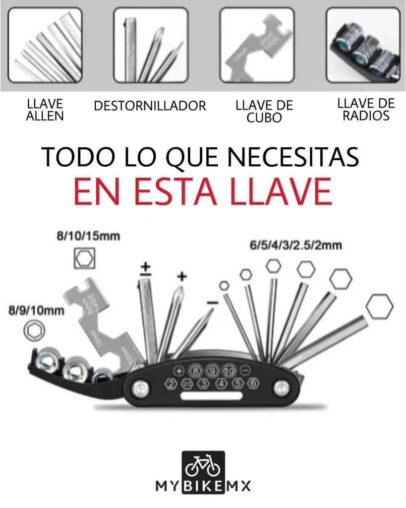 Herramienta Multifuncional Tipo Navaja Para Bicicleta