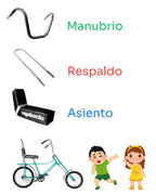 Kit Asiento Respaldo Manubrio Para Bicicleta Mini Vagabundo