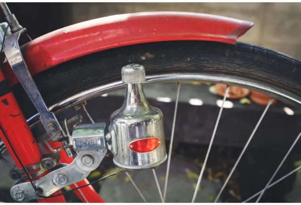 Luz Faro Bicicleta Vintage Con Dínamo 12v 6w Y Luz Trasera