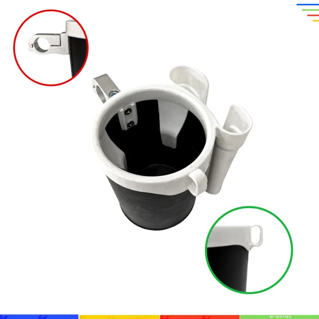 Porta Vaso Y Celular Para Bicicleta Vintage Negro con Blanco MyBikemx