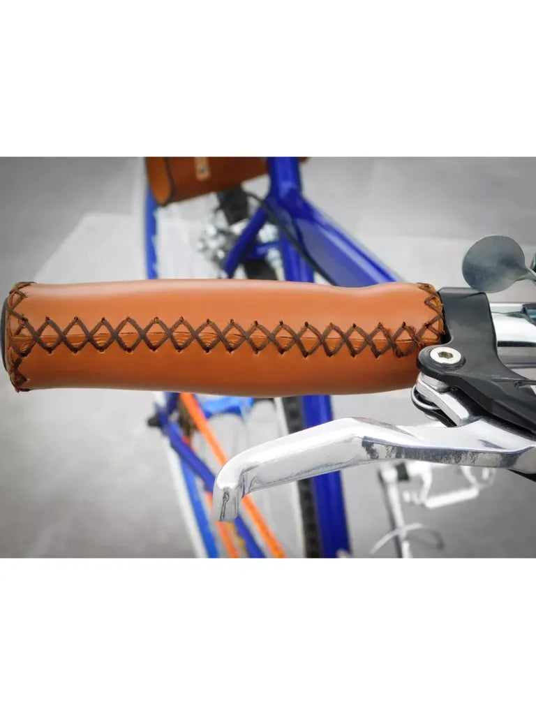 Puños De Cuero Para Bicicleta Artesanales Cosidos a Mano MyBikeMx