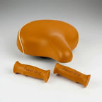 Kit Asiento + Puños para Bicicleta Urbana | MyBikeMX | Color Café | Estilo Vintage