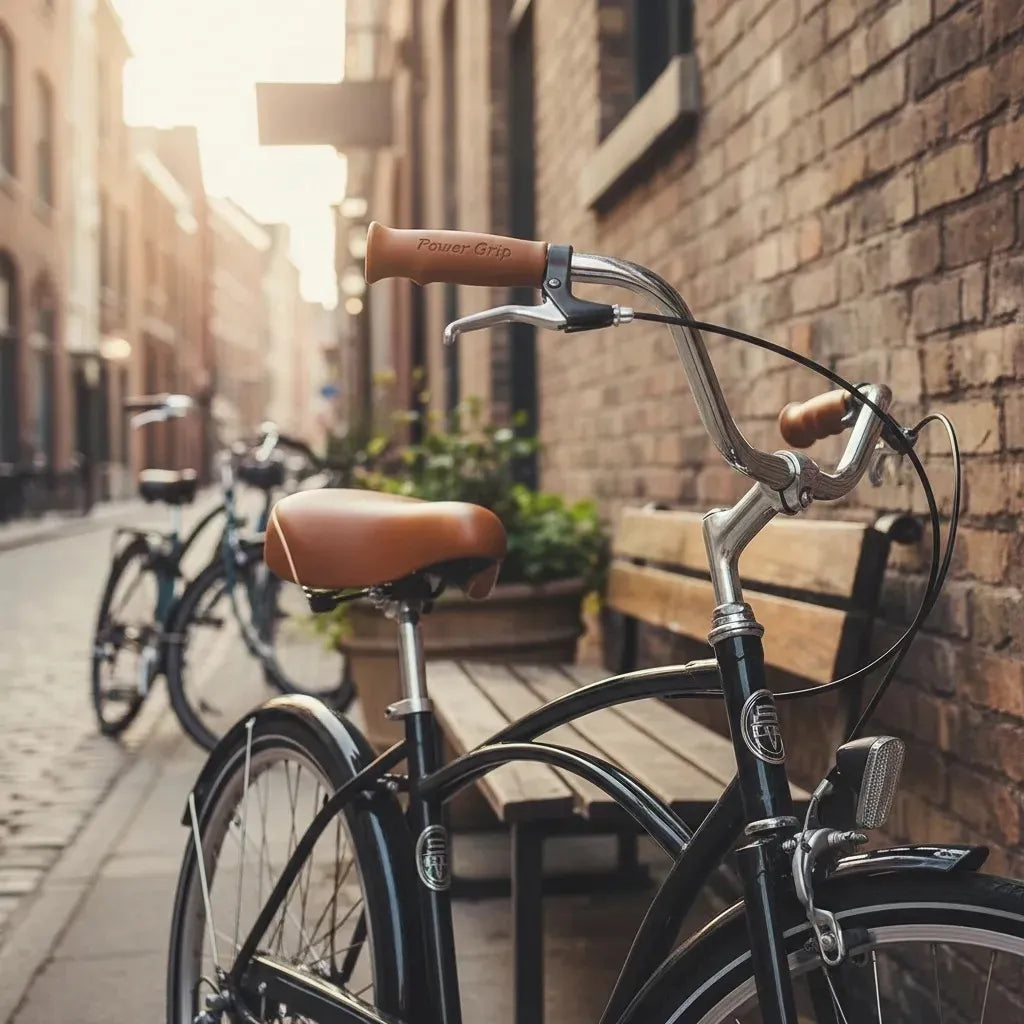 Kit Asiento + Puños para Bicicleta Urbana | MyBikeMX | Color Café | Estilo Vintage